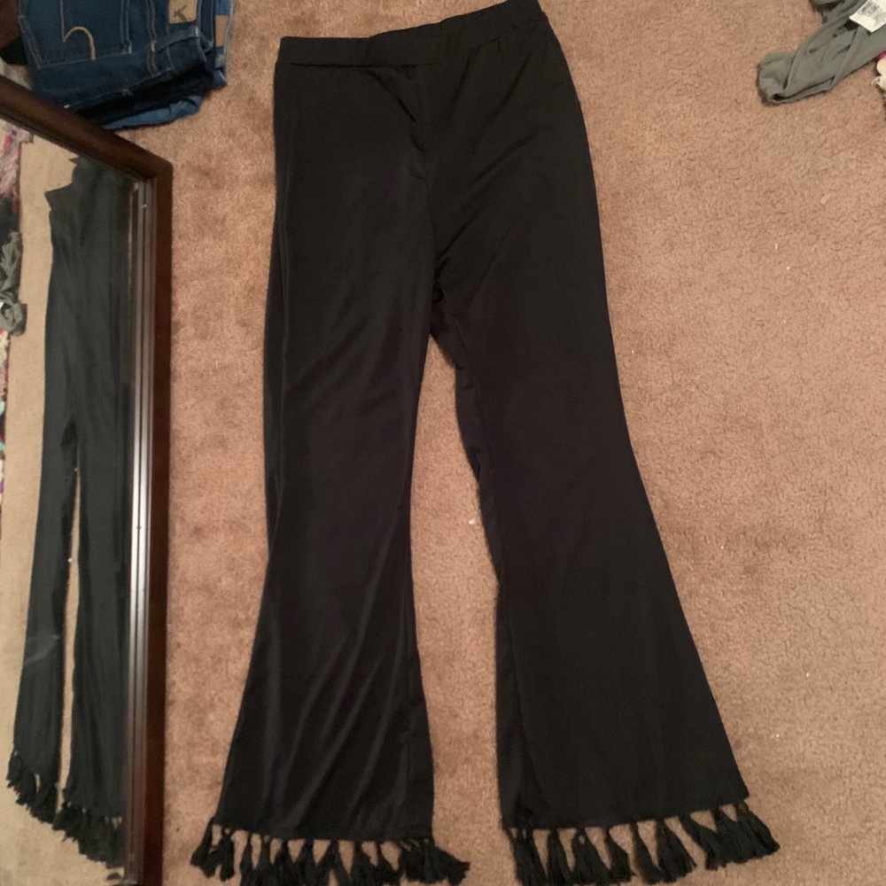 tasseled wide-leg pants